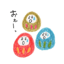 kokeshi&daruma sticker #3122604