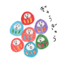 kokeshi&daruma sticker #3122610