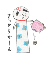kokeshi&daruma sticker #3122611