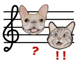 Music of dogs and Cats. sticker #3123424