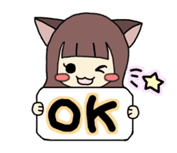 catgirl and cat English ver. sticker #3127387