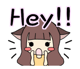 catgirl and cat English ver. sticker #3127395