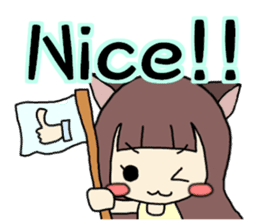catgirl and cat English ver. sticker #3127403