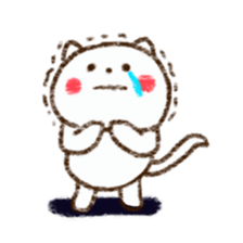 Hand-painted style of gentle cat sticker #3128648