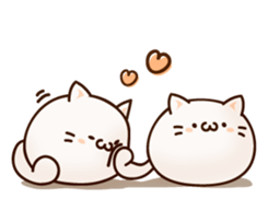 Sticker of a round and pretty cat sticker #3130185