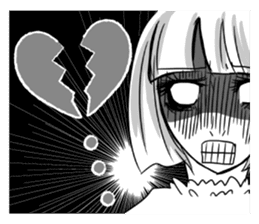 Kira? Horror? There a girl manga. sticker #3131454