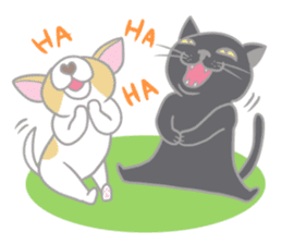Black cat and Chihuahua sticker #3133773