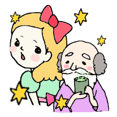 Mary, its grandfather, and a dog