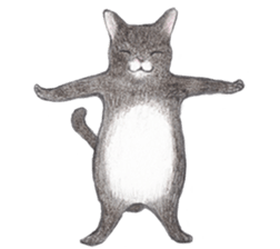 Yoga with Cat sticker #3136236