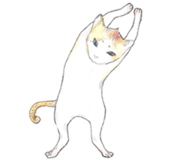 Yoga with Cat sticker #3136238