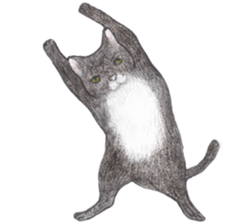 Yoga with Cat sticker #3136239