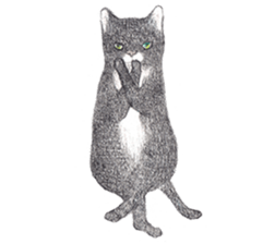 Yoga with Cat sticker #3136241