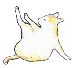 Yoga with Cat sticker #3136243