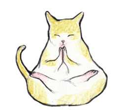 Yoga with Cat sticker #3136247