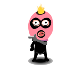 Man wearing a pink masked has come! sticker #3137915