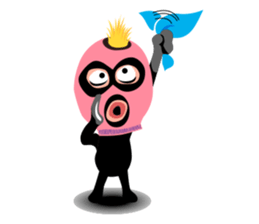 Man wearing a pink masked has come! sticker #3137917