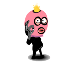Man wearing a pink masked has come! sticker #3137923
