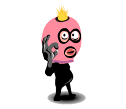 Man wearing a pink masked has come! sticker #3137923