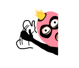 Man wearing a pink masked has come! sticker #3137925