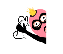 Man wearing a pink masked has come! sticker #3137925