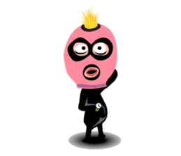 Man wearing a pink masked has come! sticker #3137929