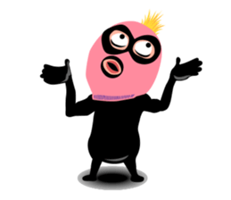 Man wearing a pink masked has come! sticker #3137934