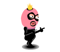 Man wearing a pink masked has come! sticker #3137939