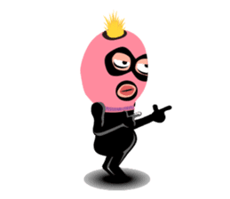 Man wearing a pink masked has come! sticker #3137939