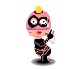 Man wearing a pink masked has come! sticker #3137943