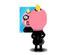 Man wearing a pink masked has come! sticker #3137945