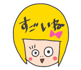 Girl of yellow hair sticker #3138996