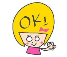 Girl of yellow hair sticker #3138999