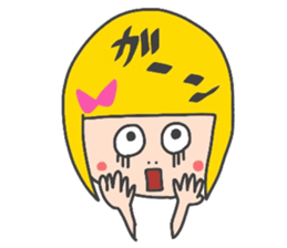 Girl of yellow hair sticker #3139009