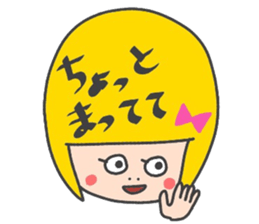 Girl of yellow hair sticker #3139020