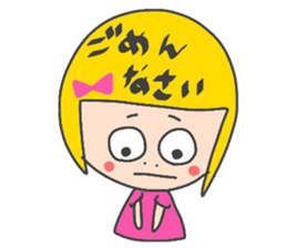 Girl of yellow hair sticker #3139022