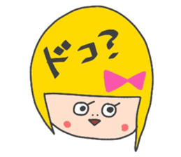 Girl of yellow hair sticker #3139028