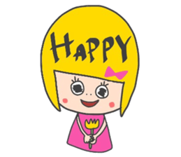 Girl of yellow hair sticker #3139032