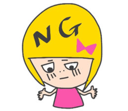 Girl of yellow hair sticker #3139034