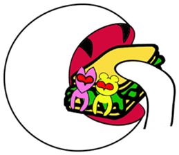 walnut planet's fox and bear sticker #3139555