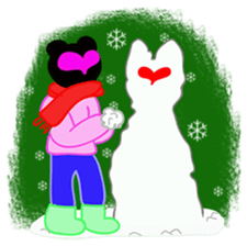 walnut planet's fox and bear sticker #3139584