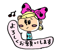 Kawaii!! Ribbon Girl Sticker sticker #3141084