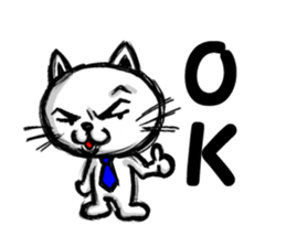 white cool  cat sticker #3142195