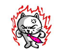 white cool  cat sticker #3142199