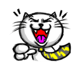 white cool  cat sticker #3142203