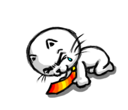 white cool  cat sticker #3142205