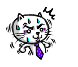 white cool  cat sticker #3142206