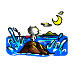 white cool  cat sticker #3142207