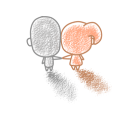 Negative girl and boy sticker #3142634