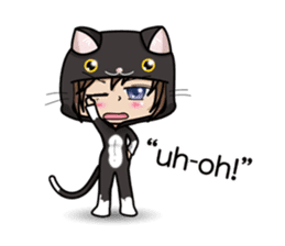 Because, I heard that he likes a cat.(e) sticker #3147540