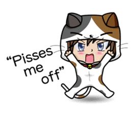 Because, I heard that he likes a cat.(e) sticker #3147541